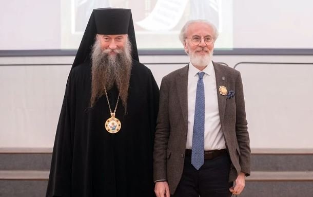 Alexander Dvorkin being awarded the Order of St. Macarius of Moscow, 3rd degree, on November 18, 2025. From Telegram.