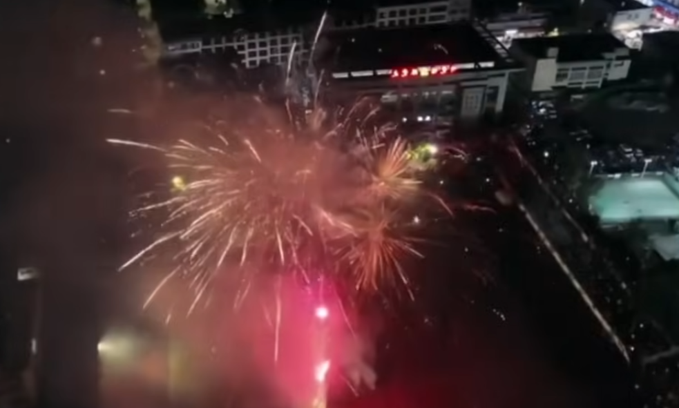 The fireworks show of December 15. Photo by local Christians.