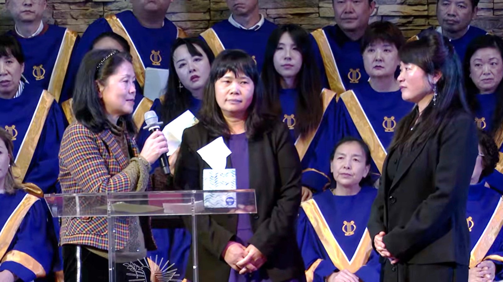Screenshot from Harvest China Christian Church&rsquo;s YouTube livestream replay of the event.