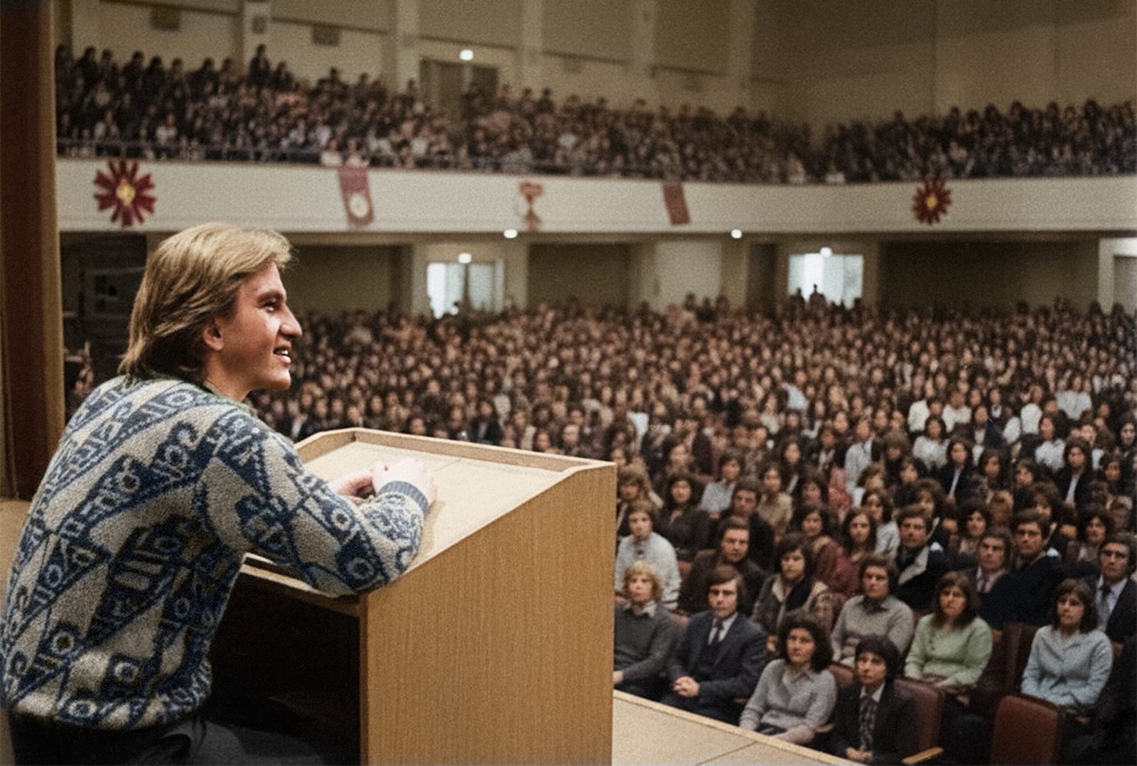 A young Rudnev lecturing.