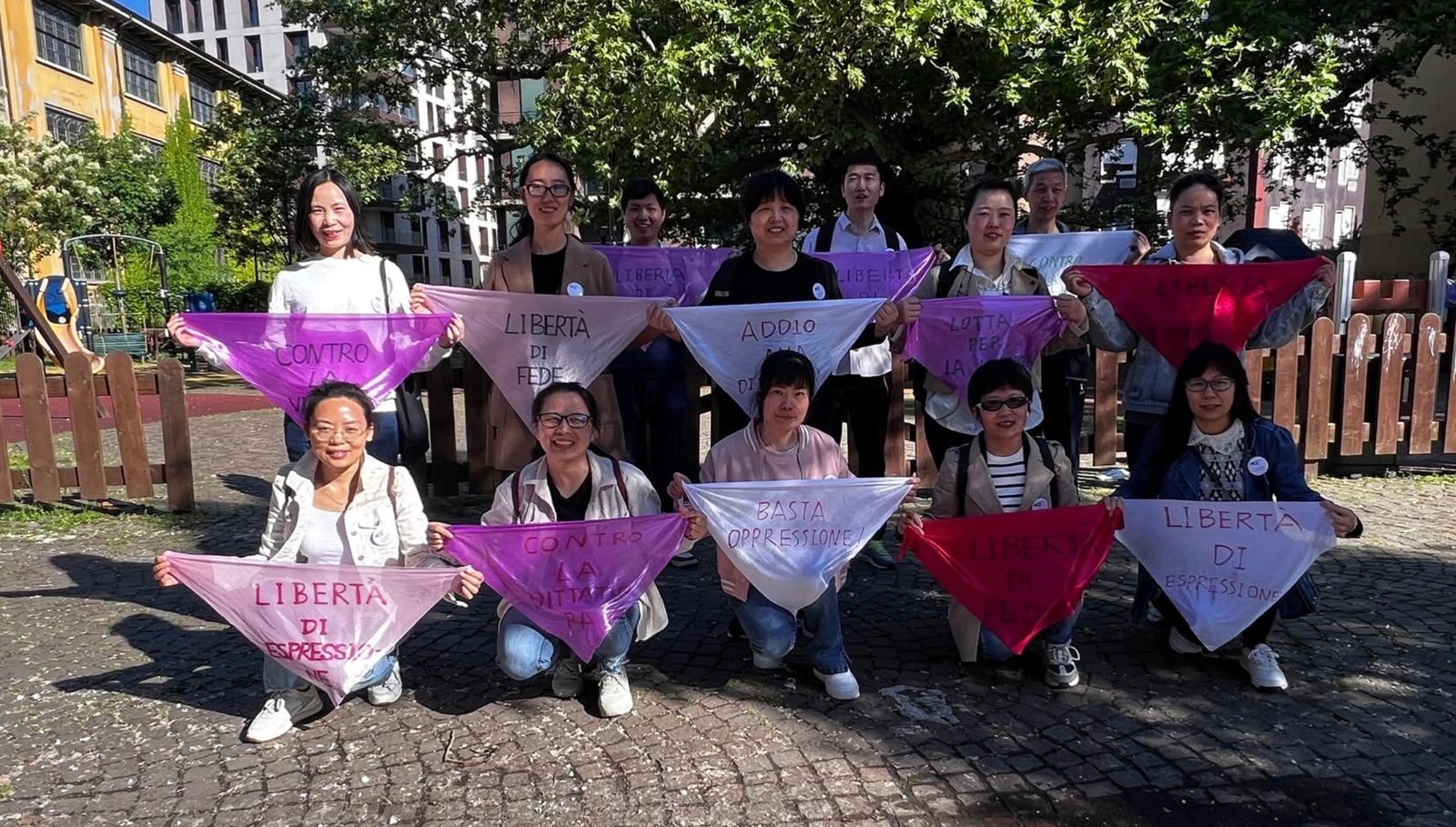 CAG members demonstrating for human rights and religious liberty in Italy. From Facebook.