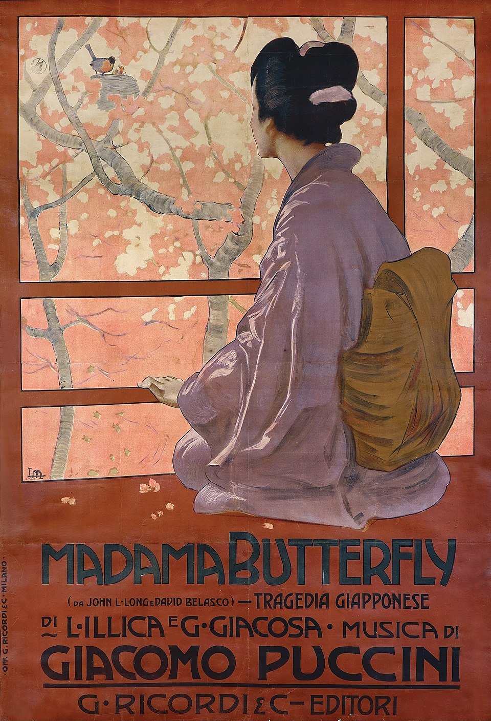 Leopoldo Metlicovitz (1868&ndash;1944), 1904 poster for &ldquo;Madama Butterfly.&rdquo; Credits.