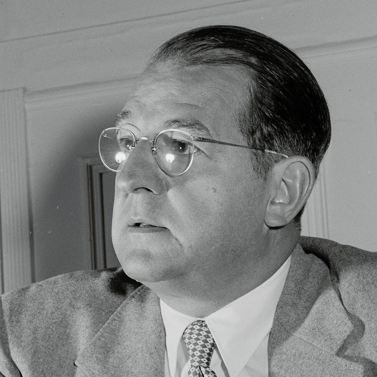 JW President Nathan Homer Knorr (1905&ndash;1977). Credits.