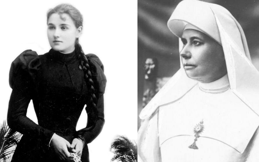 Kozłowska as a young woman and as the Mariavite leader. From Facebook.