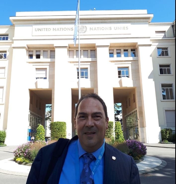 Thierry Valle of CAP-LC at the United Nations in Geneva.