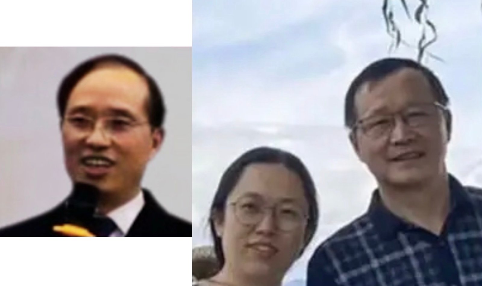 Pastor Zhou (left) and Elder Ding with his wife (right). From social media.