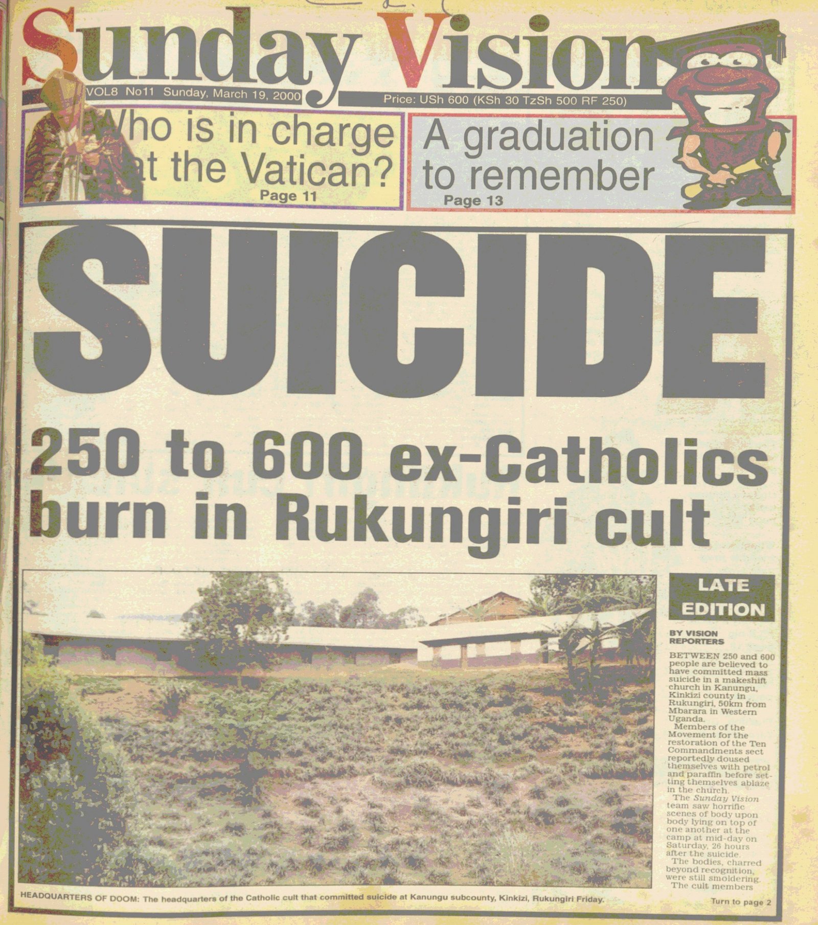 Uganda&rsquo;s Catholic media reacted with horror to the tragedy of the Movement for the Restoration of the Ten Commandments of God.
