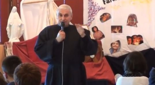 Father Bernard Domini leading a retreat. Screenshot.