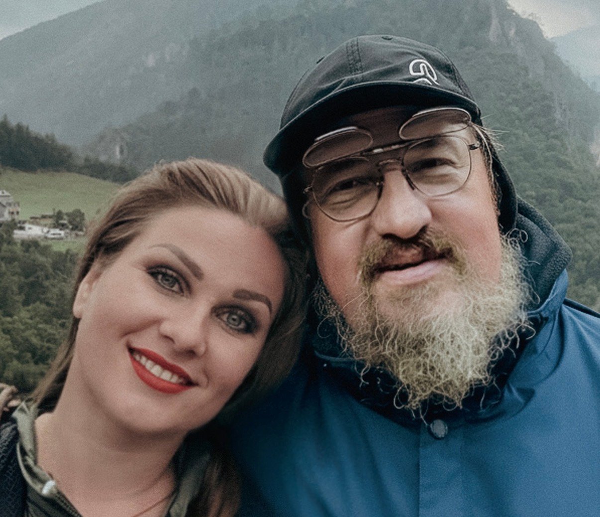 Konstantin Rudnev with his wife.