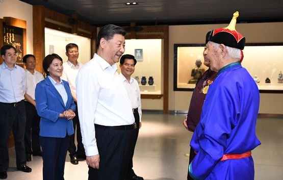 Xi visiting the Chifeng Museum in Chifeng City, Inner Mongolia. Source: The State Council of the People&rsquo;s Republic of China.