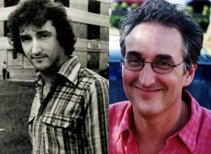 Hassan when he left the Unification Church (left) and in 2007 (right, credits).