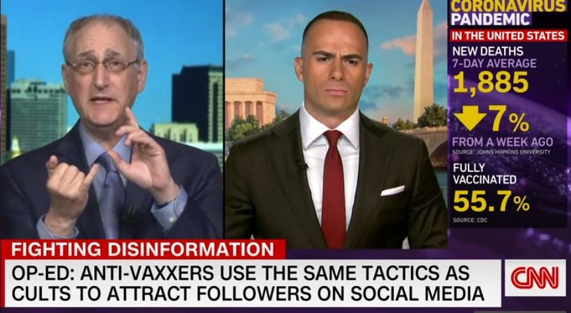 During the COVID pandemic, Hassan quickly applied the BITE model to anti-vaxxers as well. Screenshot.