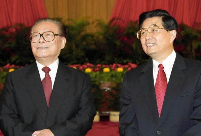 Jiang Zemin (1926&ndash;2022) and Hu Jintao. Source: Chinese Communist Party.