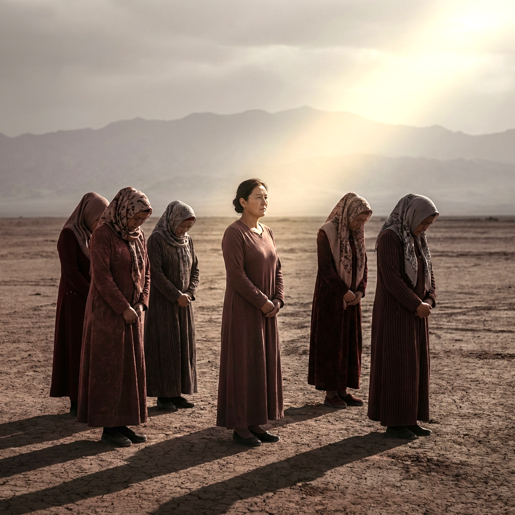 Humiliated yet resilient: Uyghur women. AI-generated.