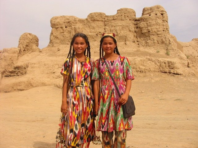 Uyghur young women. Credits.