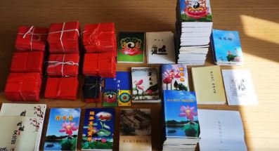 Books and other materials seized during the raid.