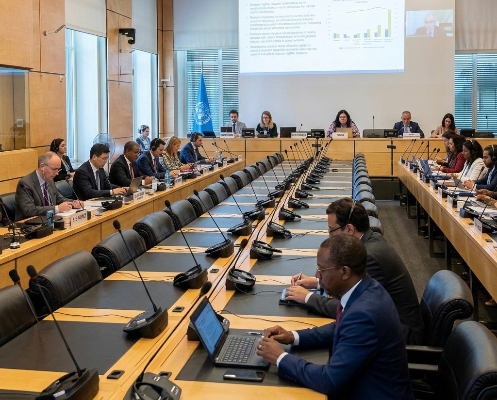 A session of the United Nations Human Rights Committee.