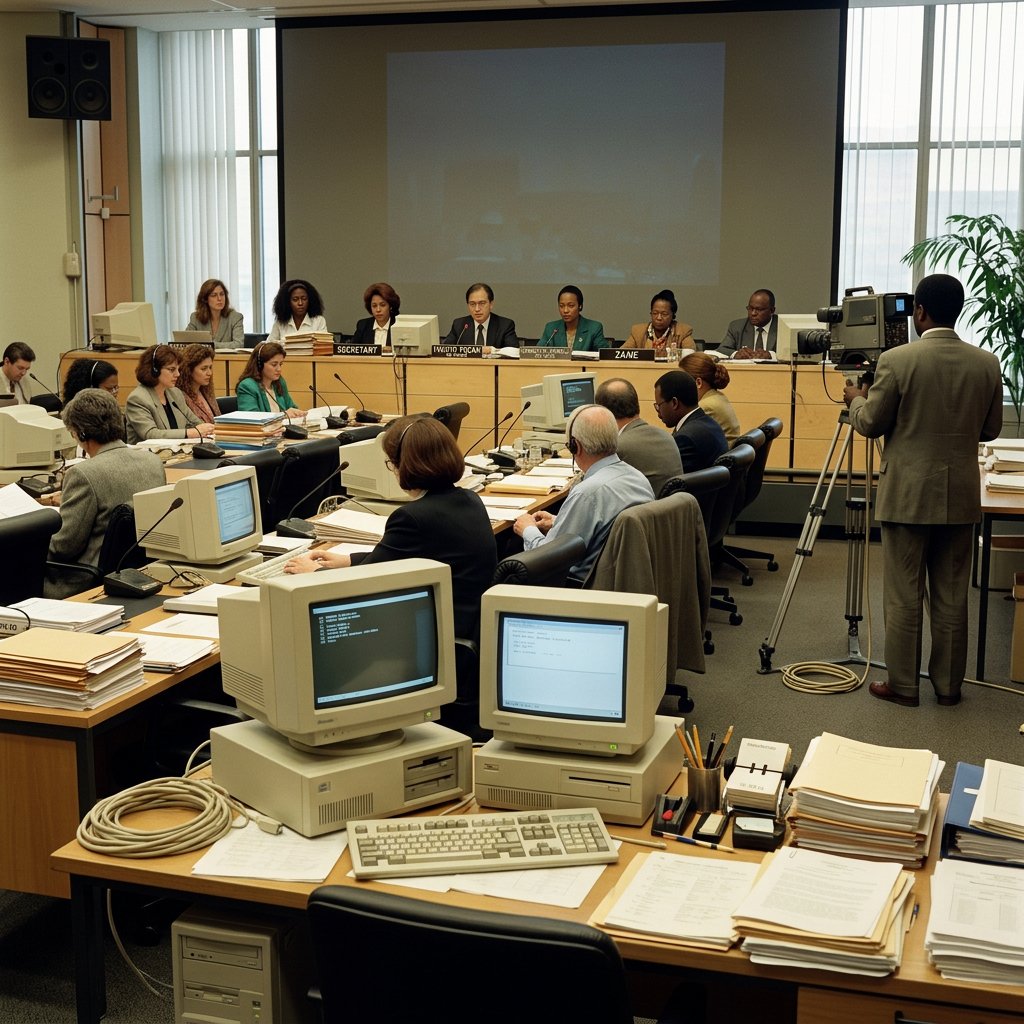 The United Nations Human Rights Committee at work in 1993.