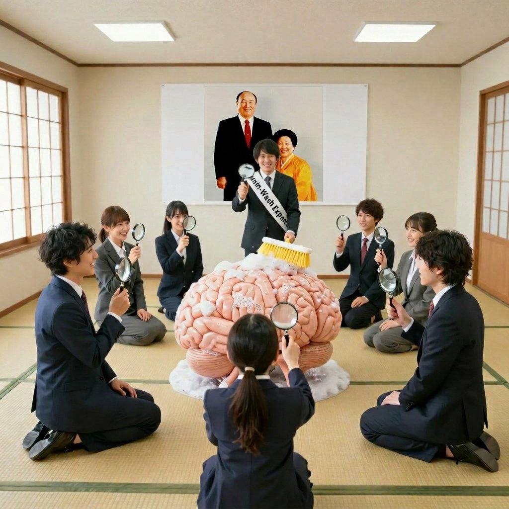 The myth of &ldquo;brainwashing.&rdquo; AI-generated.