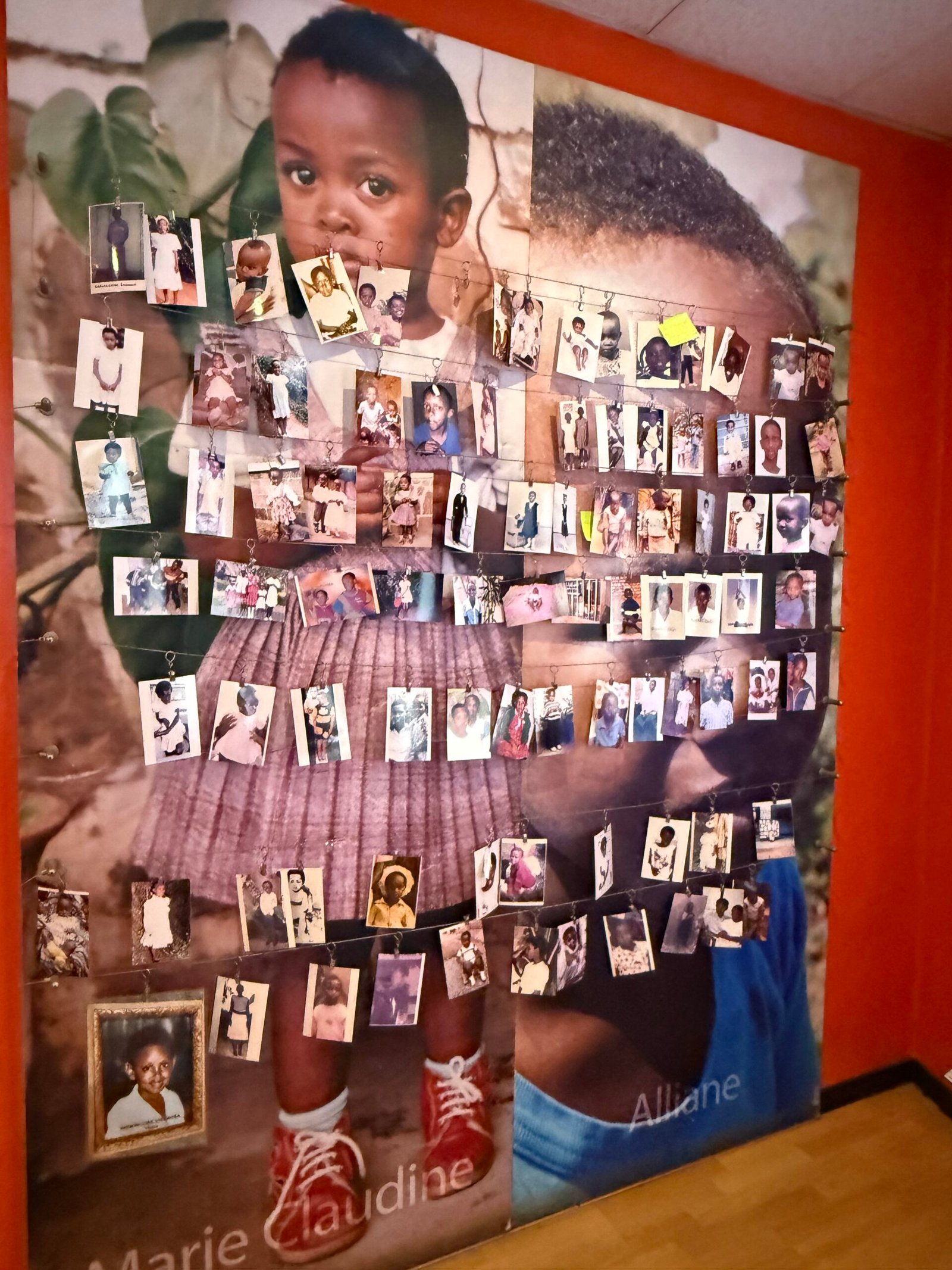 Pictures of children killed during the 1994 genocide of the Tutsis at the Kigali Genocide Memorial.