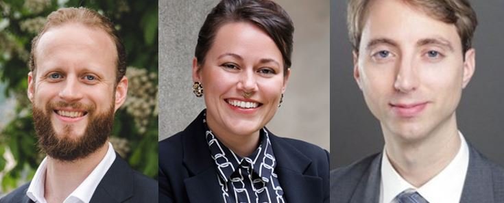 Co-editors, left to right, Julian Strube, Marleen Thaler, and Dominic Zoehrer.