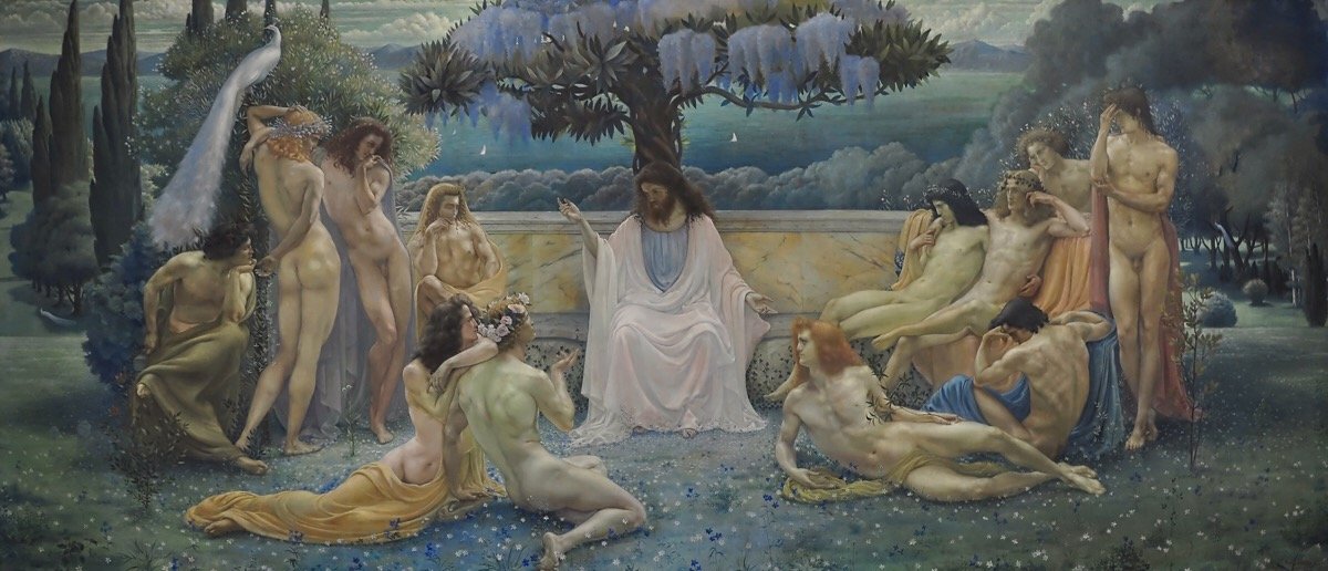  Jean Delville, &ldquo;The School of Plato&rdquo; (1897). Credits.