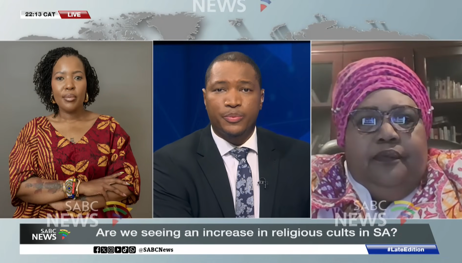 Advocating for a new law: CRL Chair Thoko Mkhwanazi-Xaluva and anti-cult journalist Pontsho Pilane. Screenshot.