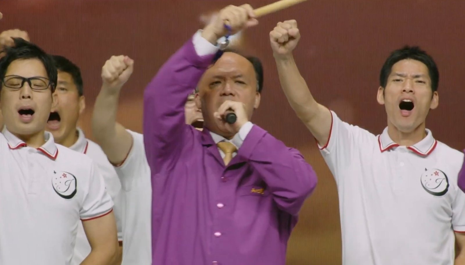 A Japanese team performs at Cheong Pyeong in Korea, where ancestor liberation ceremonies are held.