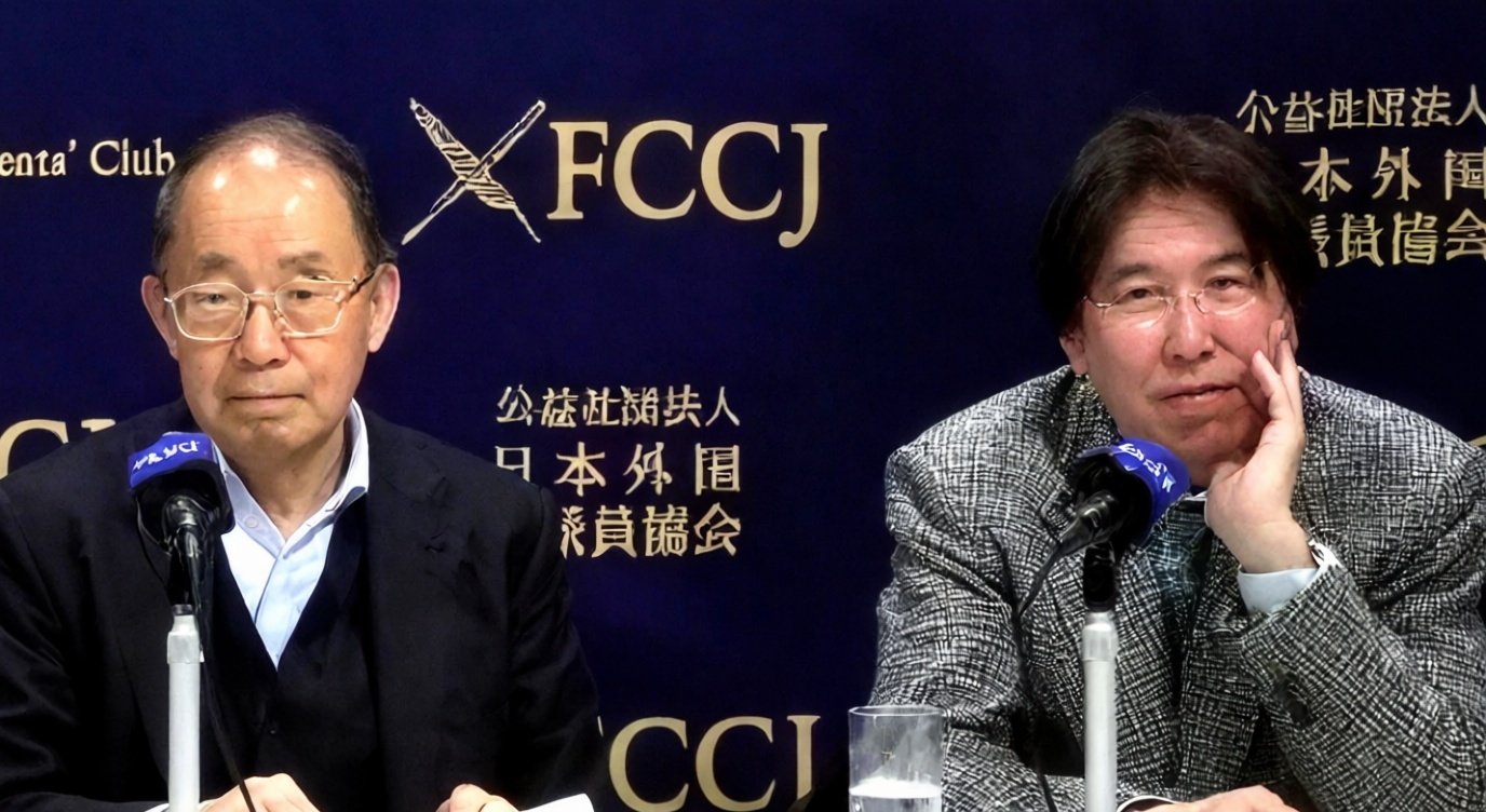 Leading exponents of the National Network of Lawyers Against Spiritual Sales: attorneys Hiroshi Yamaguchi (left) and Masaki Kito (right). Screenshot.