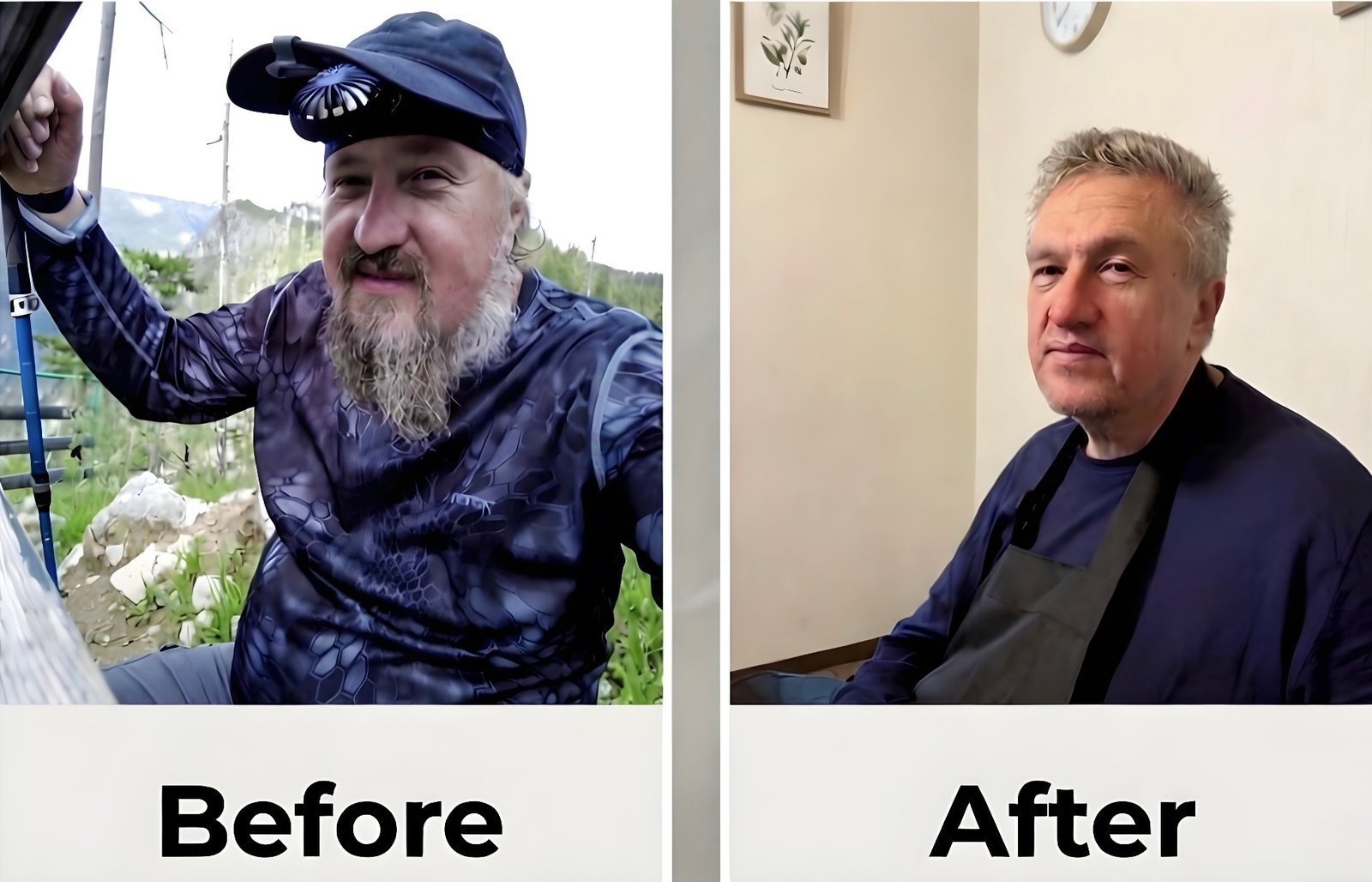 Rudnev before and after detention.