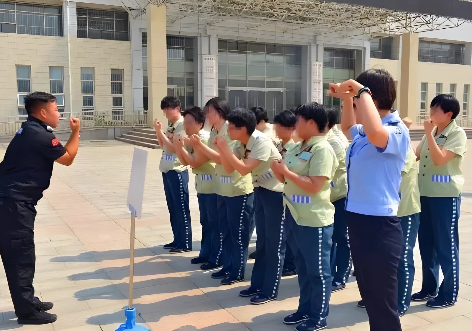 Inmates exercising at Shandong Women&rsquo;s Prison. From Weibo.