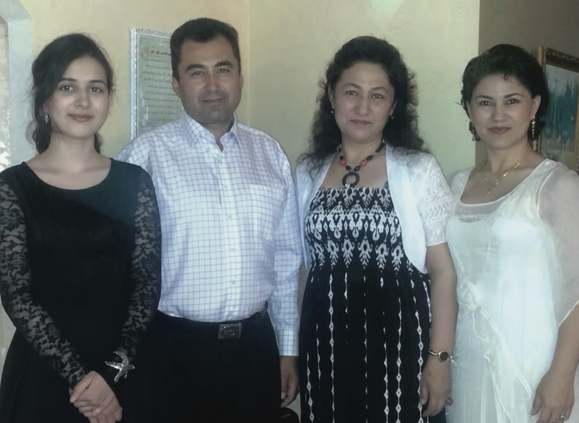 Gulshan with Rushan&rsquo;s daughter Shireen, Abdulhakim, and Rushan in 2016, when Gulshan visited the United States for the birth of her first granddaughter, Zelilah. Photo from &ldquo;Unbroken.&rdquo;