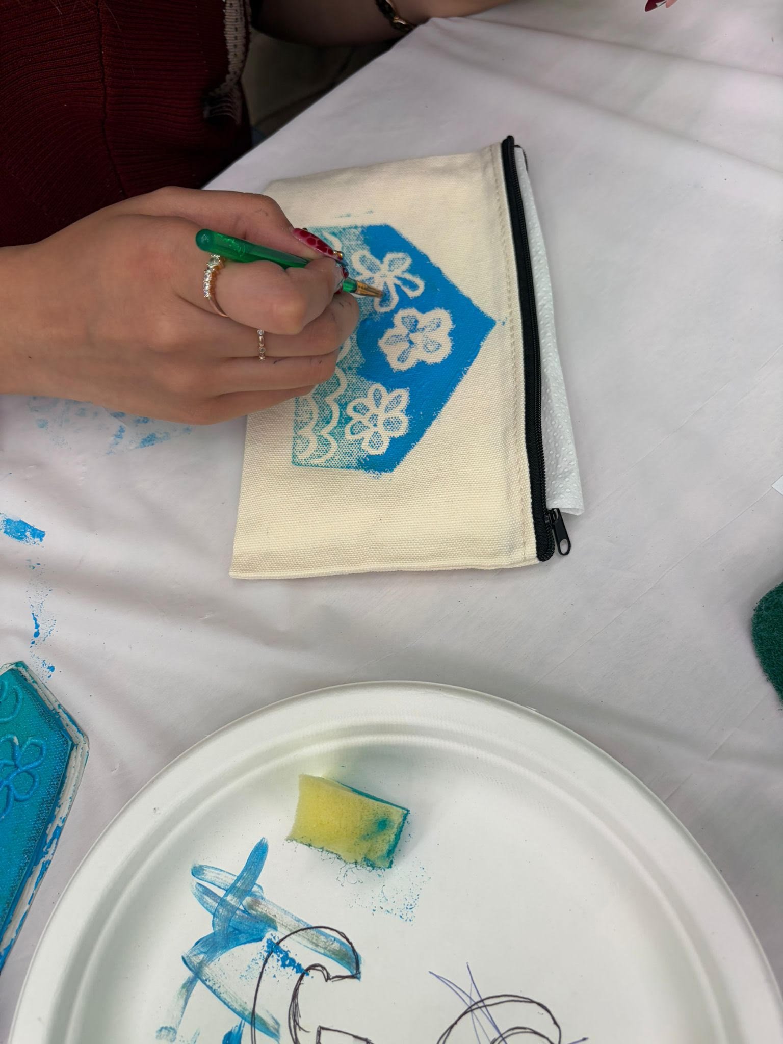 Uyghur traditional artwork created during the UK Uyghur youth event in London. Photo used with permission of Mirkamil Turkel.