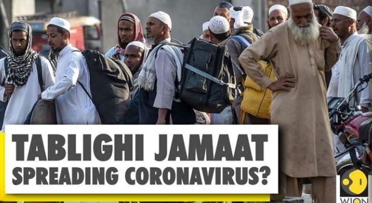 Media scapegoating the Muslim group Tablighi Jamaat for the spreading of COVID-19. Screenshot.