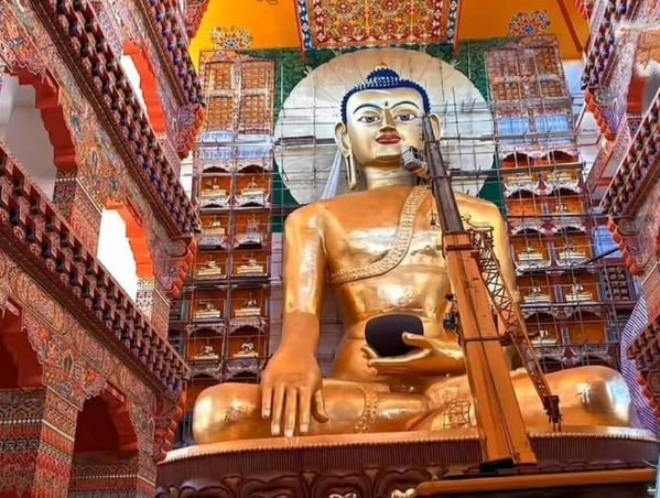 The statue inside the monastery&rsquo;s Dukhang. Image from the &ldquo;Tibet Times.&rdquo;