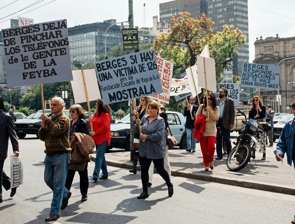 During the first BAYS legal case in the 1990s, in which the charges against all defendants were dismissed, several students gathered daily in front of the courts of justice to peacefully protest and ask the judge acting at that time, Mariano Berg&eacute;s, to stop persecuting them.