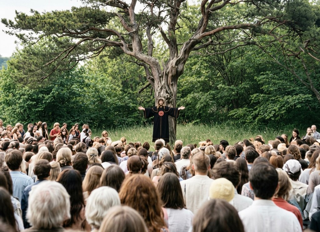 A young Konstantin Rudnev conducting a ritual in Russia.