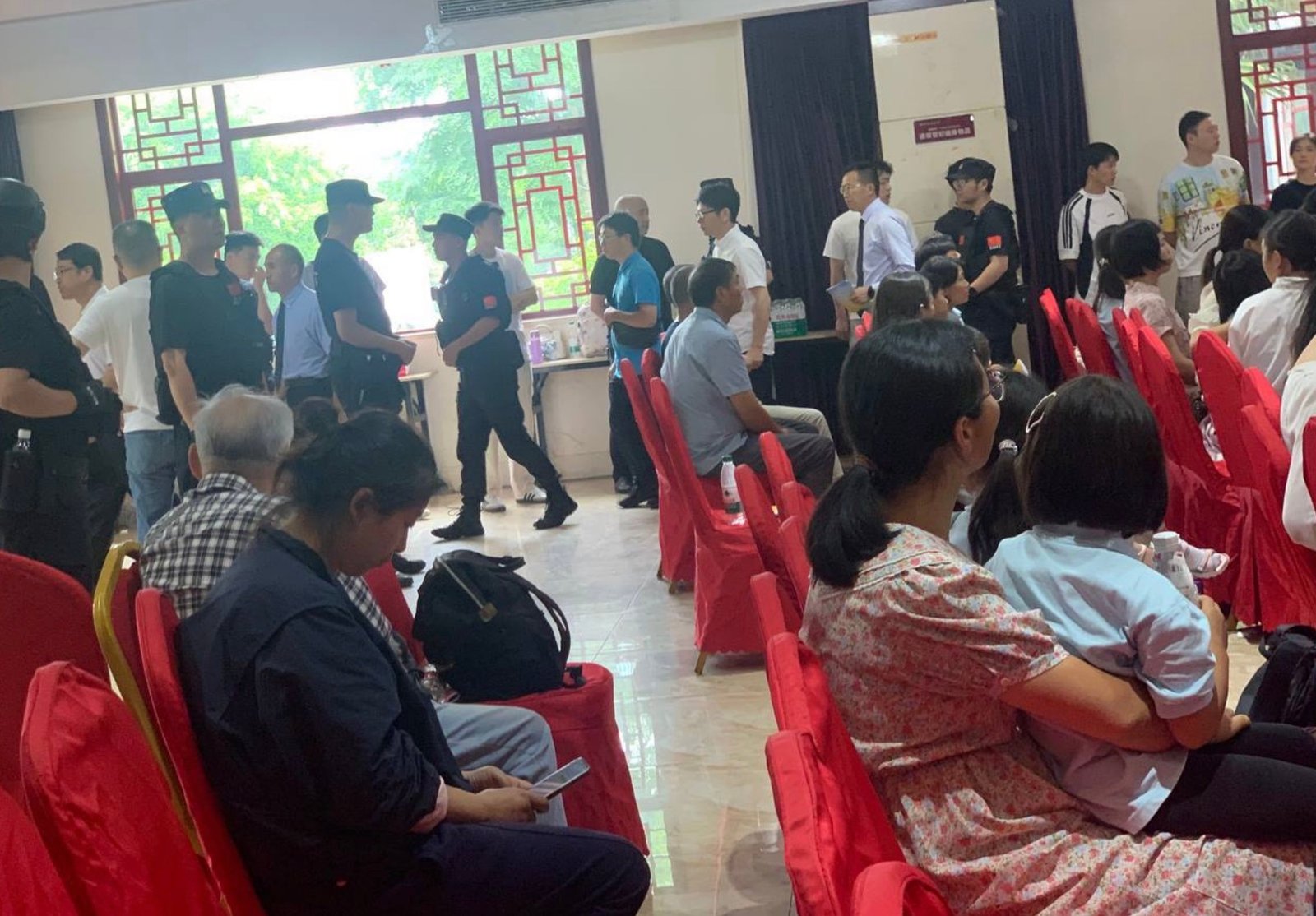 Police interrupted a peaceful Sunday service.