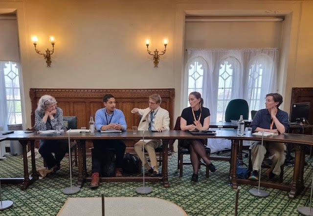 Left to right: Nicole Piche, Legal Adviser, All-Party Parliamentary Group on Human Rights; Fareed Amir, Chief of Staff, Independent Anti-Slavery Commissioner (IASC); Luke de Pulford, co-founder of IPAC, Inter-Parliamentary Alliance on China; Dearbhla Minogue, lawyer at GLAN, Global Legal Action Network; Alison Killing, Financial Times journalist. Photo courtesy of Stop Uyghur Genocide.