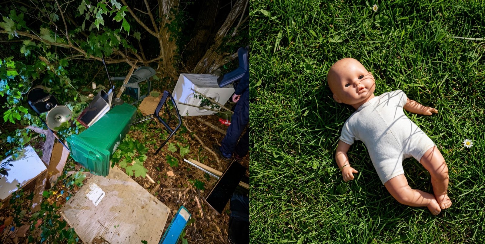 Objects thrown over the fence at Webb House, including a washing machine and a broken doll, whose threatening symbolic meaning was obvious.