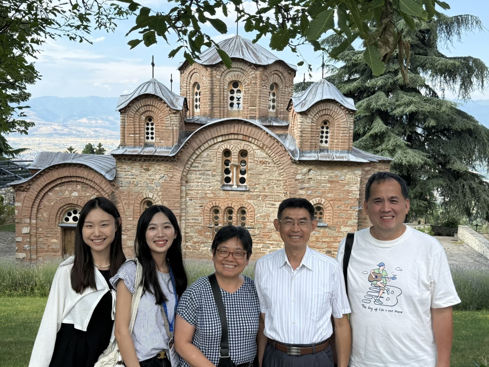 Dizi visiting the 12th-century Church of St. Panteleimon, Gorno Nerezi, Macedonia.
