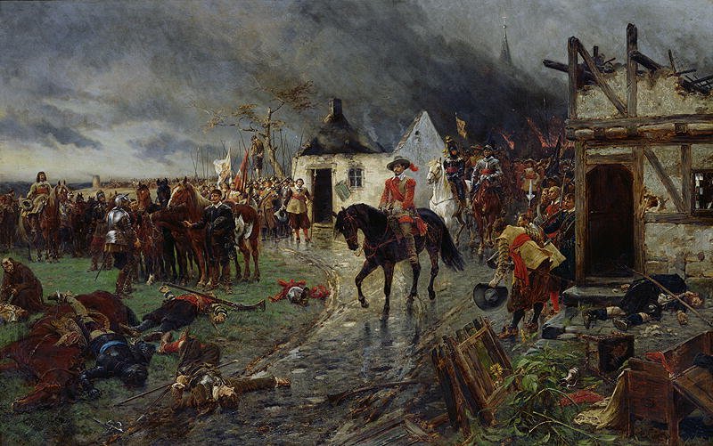 Ernest Crofts (1847–1911), “Wallenstein: A Scene of the Thirty Years War.” Credits. 