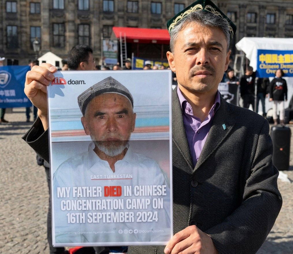 The author protesting in Dam Square shortly after his father died.