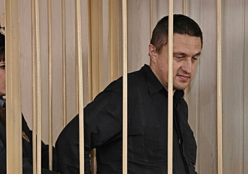 Konstantin Rudnev during his trial in Novosibirsk.