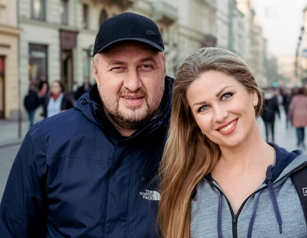 Rudnev and his wife in Moscow, shortly before they left for Montenegro.