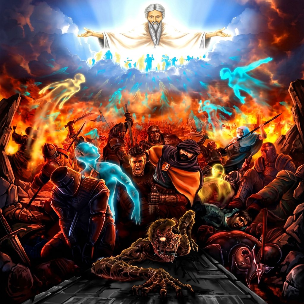 War and Dark Powers at work in the world (Darshans’ illustration).