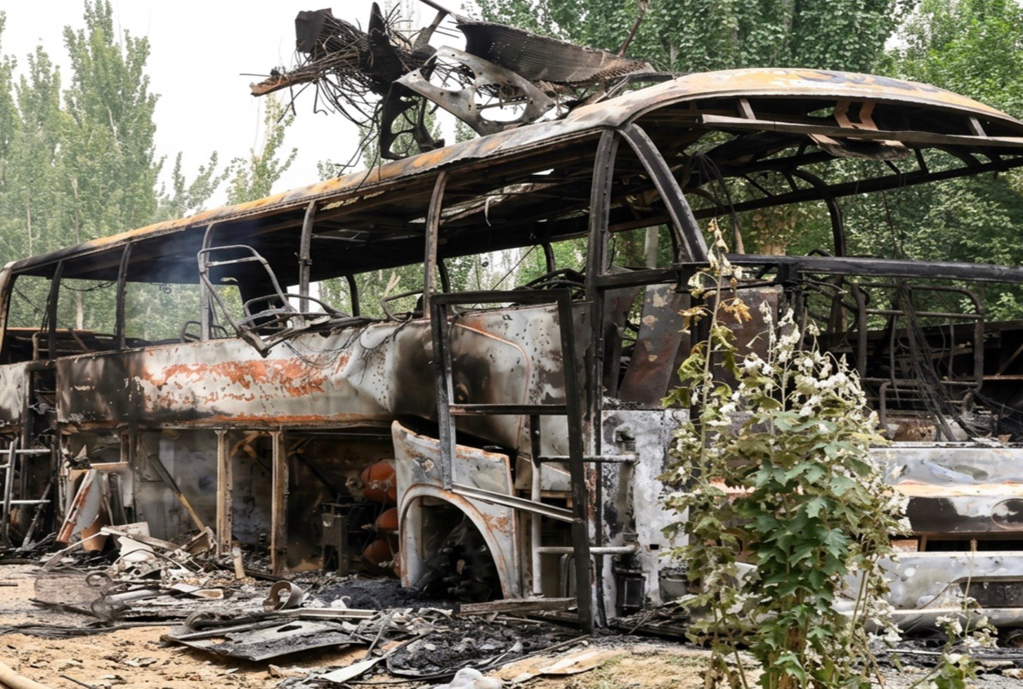 In images released by the Chinese authorities, destroyed vehicles are as prominent as they are of little help in clarifying what happened.