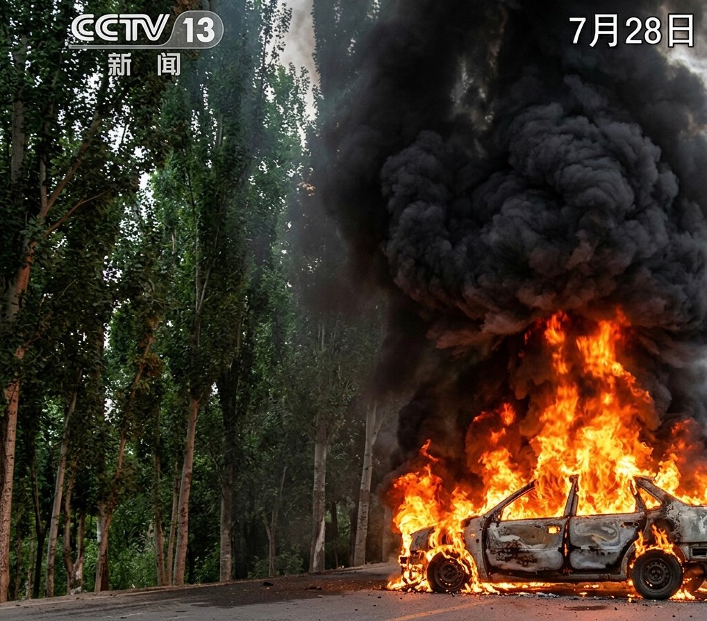 The only available footage comes from Chinese official sources.