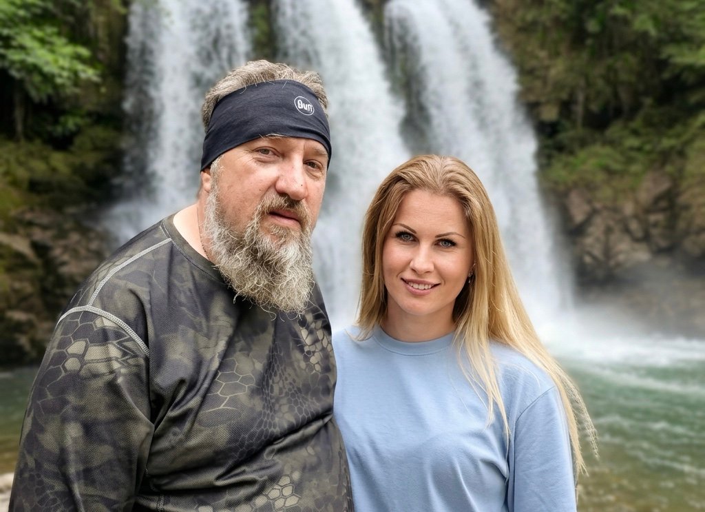 Konstantin Rudnev and his wife in Montenegro.