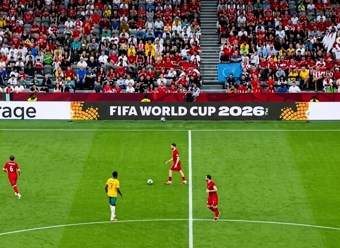 The flag appears on TV.